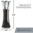 thumbnail image 4 of Stainless Steel Salt and Pepper Grinder Set - Two Piece Set - Glass and Stainless Steel Mill - Large Capacity Shakers - Top Loading Design By Mason Mills, 4 of 7