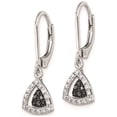thumbnail image 2 of 1/5 Carat (Ctw) Black & White Diamond Dangle Earrings in Sterling Silver for Women, 2 of 6
