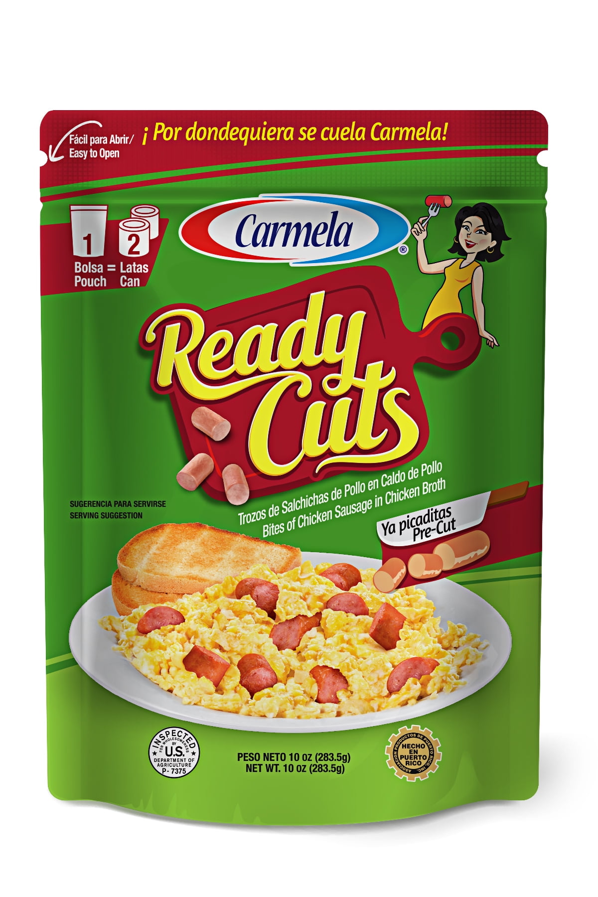 (4 pack) Carmela Ready Cuts Chicken Sausage, 10 oz Pouch