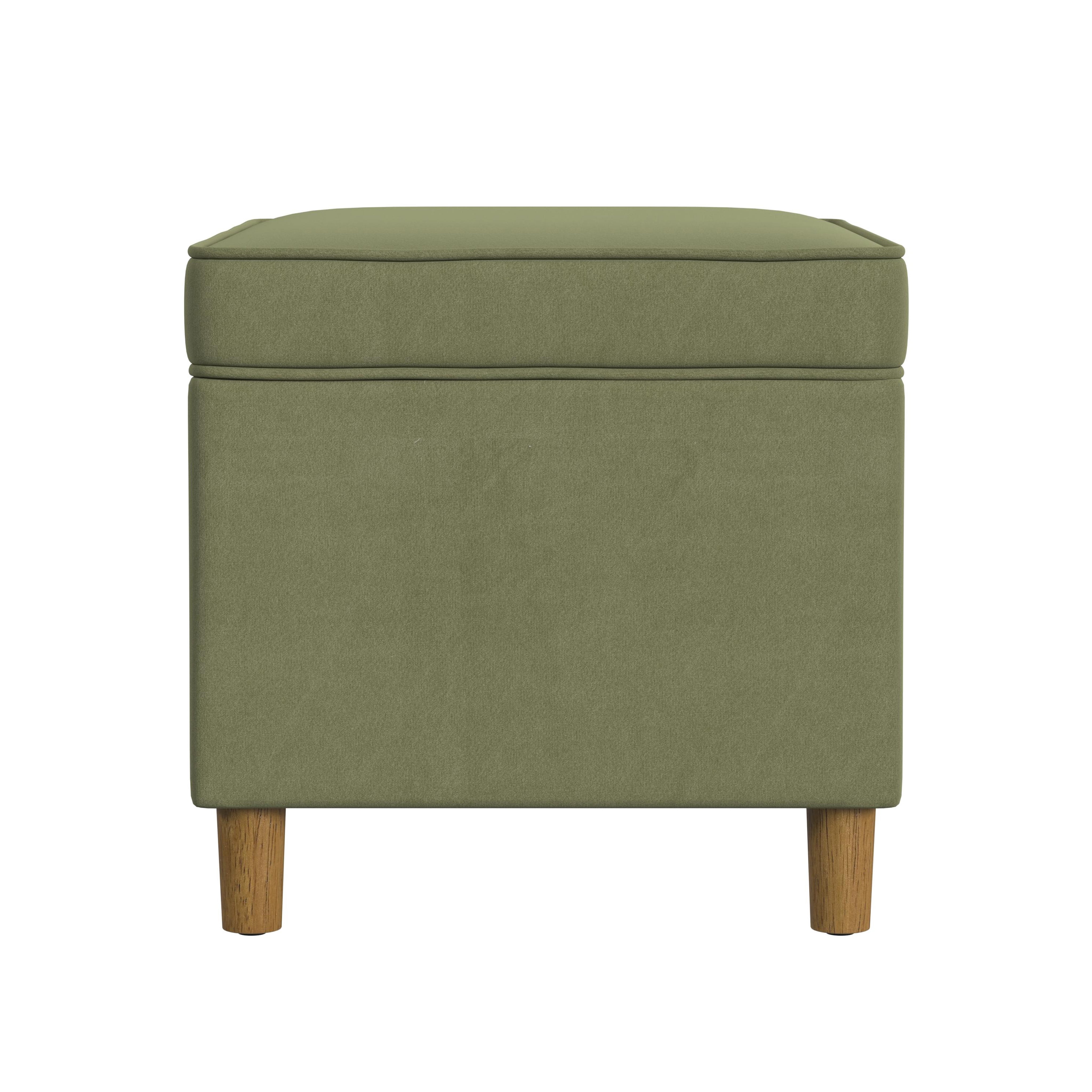 HomePop Dinah Storage Ottoman, Light Sage Green Velvet