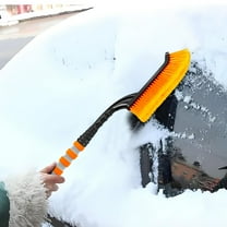 Nkmbld Car Snow Shovel, Ice Scrapers for Car Windshield Extendable, Detachable Telescopic Snow Brush for Car, Trucks, SUV, Long Snow Scraper with Brush, Orange