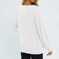 thumbnail image 5 of Inleife Fall Tops for Women Women's Casual Fashion Loose Pleated Round Neck Solid Color Long Sleeve Top, 5 of 6