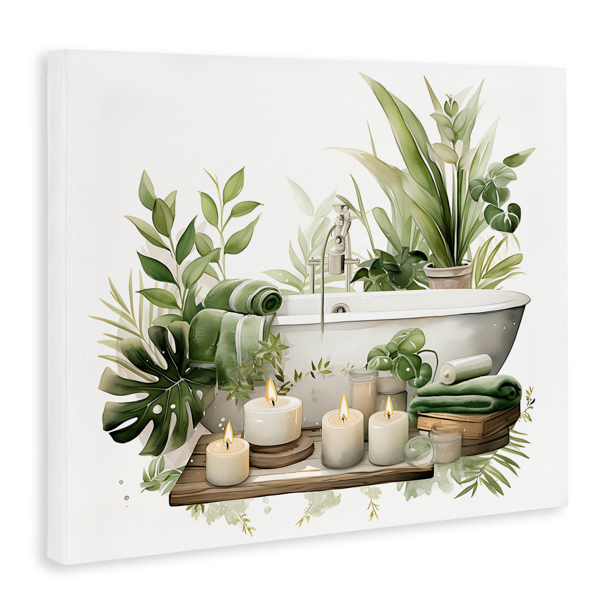 Tropical Zen Bathtub Canvas Wall Art, design by Lettered and Lined