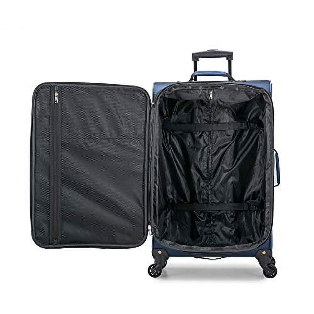 U.S. Traveler Aviron Bay Expandable Softside Luggage Set with Spinner Wheels, Navy, 3-Piece (23/27/31)