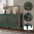 thumbnail image 7 of Buffet Cabinet with Storage,  Solid Wood Sideboard with 4 Carved Doors, Accent Cabinet with Adjustable Shelf, Vintage Farmhouse Console Table for Kitchen, Living Room, Entryway, 7 of 7