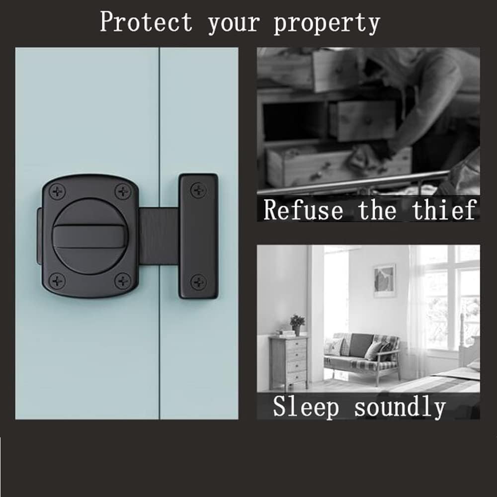 SONGAUN Mechanical Password Cabinet Lock, Rotary Lock for Double Doors, Keyless Combination Door Lock, Black