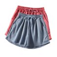 thumbnail image 5 of Lenpel Women's Sweat Shorts 2 Pc Casual Elastic Waist Drawstring Comfy Lounge Shorts Athletic Workout Shorts with Pockets, 5 of 6