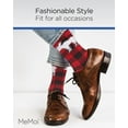 thumbnail image 5 of MeMoi Men's Buffalo Plaid Checked Moose Holiday Crew Socks - Mens - Male, 10-13, Black-Red, 5 of 7