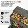 thumbnail image 4 of ChVans Large Potato Storage Wood Bin, Wooden Bread Storage Bins, Decorative Potato and Onion Storage Bin with 4 Doors, Potato Bin with Grocery Section, Wooden Vegetable Storage Box with Lid, 4 of 7