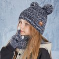thumbnail image 3 of ievspot Kids Winter Hat Gloves Scarf Set with Pom Fleece Lined Neck Warmer Mitten Set for Girls Boys Ages 4-10 Outdoor Accessories, 3 of 8