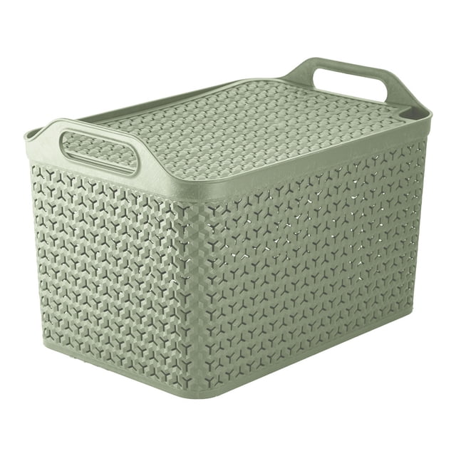 Canasta Verde Polycar 33L c/tapa