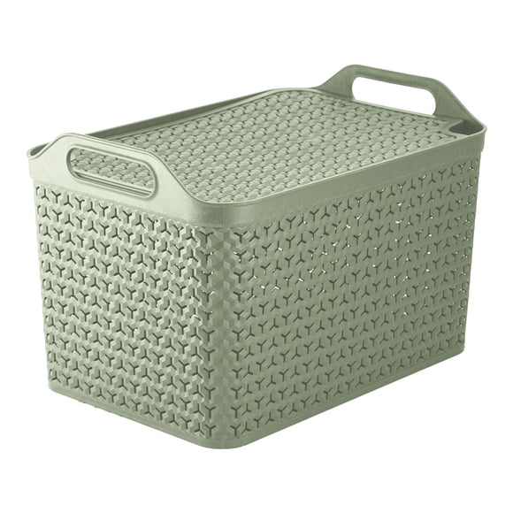 Canasta Verde Polycar 33L c/tapa