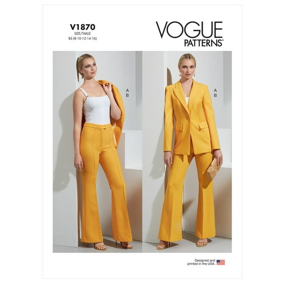Vogue Sewing Pattern V1870 - Misses' Jacket and Pants, Size: Y5 (18-20-22-24-26)