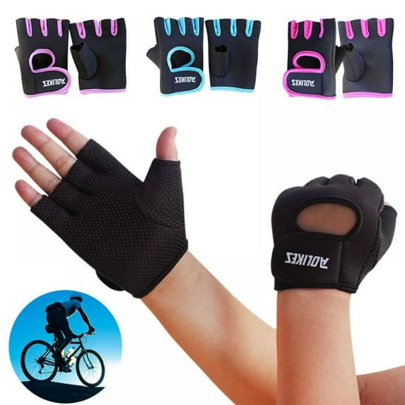 Cycling Half Finger Gloves Multi-colors Women Men Fitness Exercise Workout Weight Lifting Sport Outdoor Gym Training Hiking Gloves