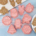 thumbnail image 4 of Galletas de Navidad, herramientas para hornear bricolaje, 8 piezas de plástico, sellos de galletas de Navidad, moldes de galletas divertidas de dibujos animados de Navidad Afortunado Sencillez, 4 of 5