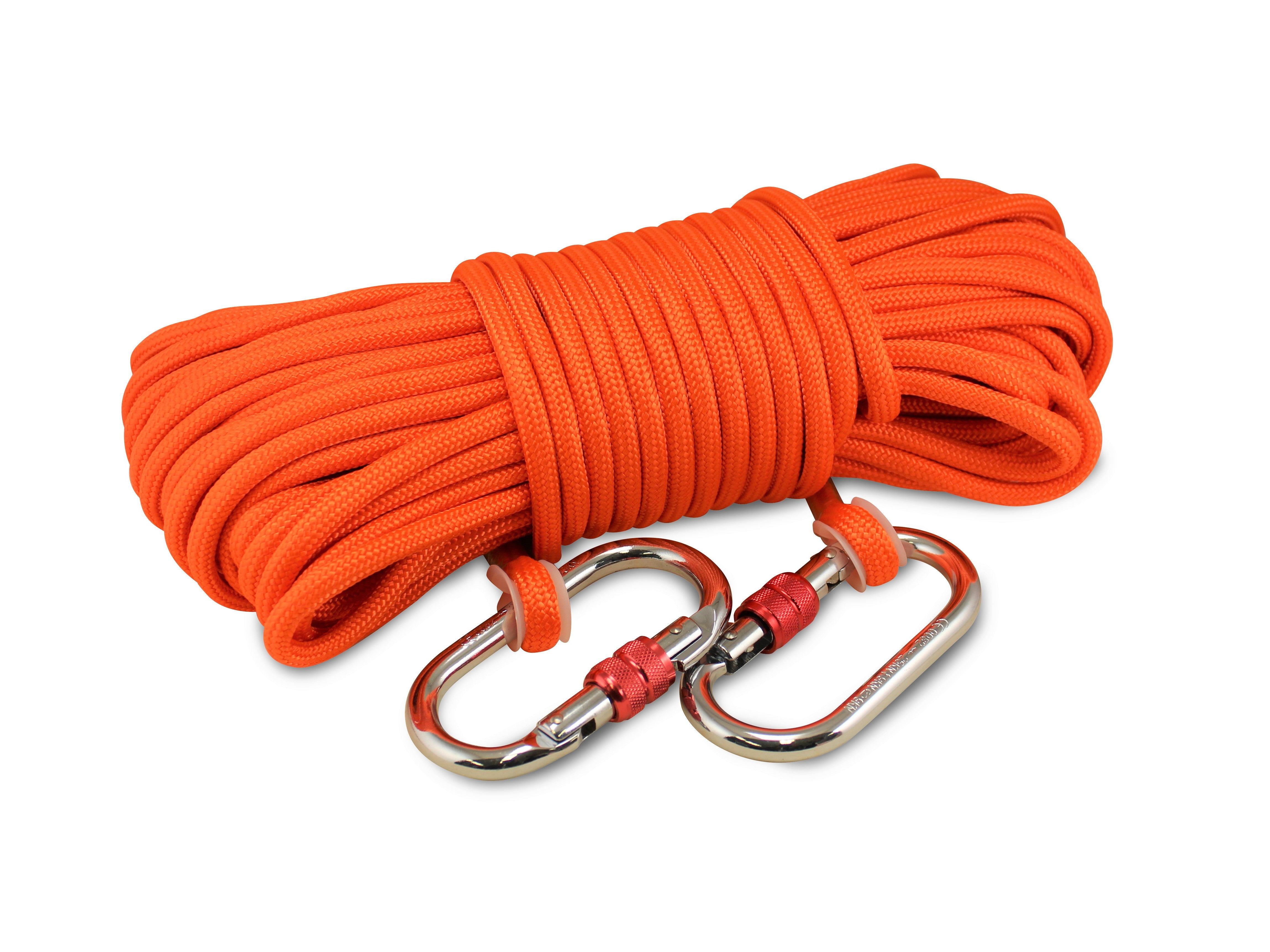 Double Carabiner Heavy Duty Double Braided 1/3” rope (100