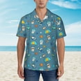 thumbnail image 2 of Susaid Teeth Cosmonaut Print Hawaiian Shirts for Men Women,Hawaiian Summer Short-Sleeve Casual Relaxed-Fit Button-Down,Medium, 2 of 7