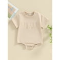 thumbnail image 4 of vera natura Baby Boys Summer Romper Infant Short Sleeve Crew Neck 3D Letter Print Casual Rompers, 4 of 9