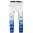thumbnail image 2 of SWSMCLT Men's Denim Pants Comfy Straight Stretch Jeans Chic Mid Rise Spandex Pants Blue 42, 2 of 5