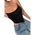 thumbnail image 6 of Biekopu Women's Lace Trim Triangular Hem Cami Tank Top Spaghetti Strap Crop Top Sexy Backless Camisole Vest Y2k Fashion, 6 of 9