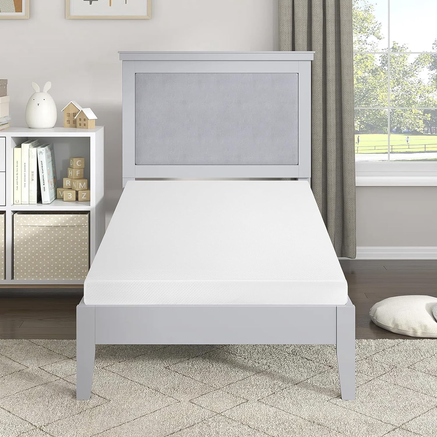 5 inch Gel Memory Foam Mattress Comfort Twin Mattress Medium Firm Mattresses Bed-in-a-Box CertiPUR-US Certified for Cool Sleep & Pressure Relief, White