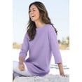 thumbnail image 4 of Woman Within Plus Size Perfect Three-Quarter Sleeve Boatneck Tee, 4 of 6