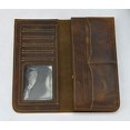 thumbnail image 6 of Le'aokuu Mens Real Leather Bifold Organizer Checkbook Wallet Cash Holder Brown (Dark Brown), 6 of 7