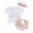 White, variant on Baby Girls Outfit Sets Spring Alphabet Bunny Print Shorts With Pompom Headband | 3 Piece Casual Streetwear,Beige,0-6 Months