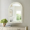 thumbnail image 2 of Arched Wall Mirror Wood Mirror, Decorative Mirror Bathroom Distressed White Farmhouse Mirror for Over Sink, Living Room, Entryway, Bedroom, 2 of 7
