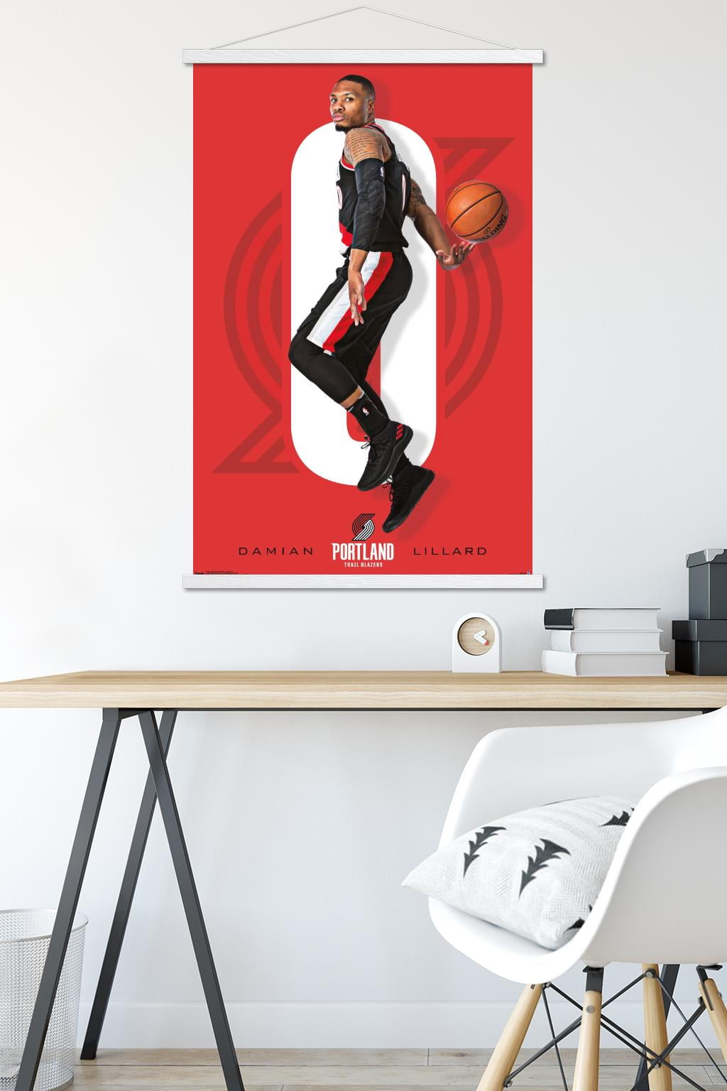 NBA Portland Trail Blazers - Damian Lillard 18 Wall Poster with Magnetic Frame, 22.375" x 34"