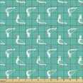 thumbnail image 2 of Ambesonne Birds Fabric by the Yard Upholstery, Maritime Seagulls Pattern, 10 Yards, Dark Seafoam and White, 2 of 5