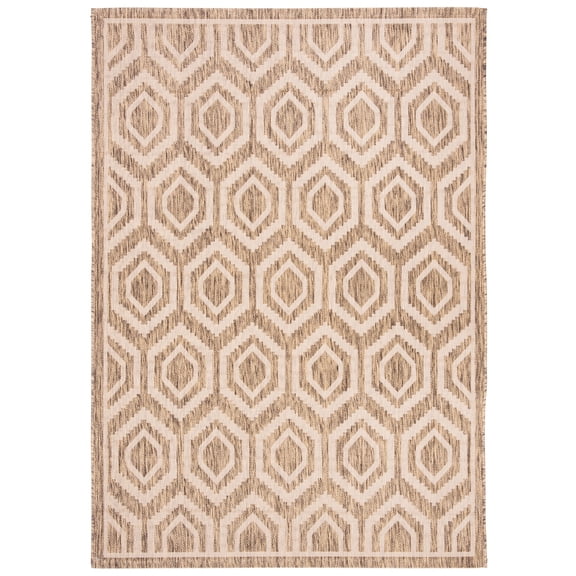 Safavieh Courtyard Amelia Geometric Indoor/Outdoor Area Rug, Brown/Bone, 5'3" x 7'7"