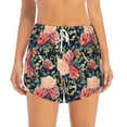 thumbnail image 2 of Picia Rose Flowers Pattern Women's 2 in 1 Athletic Running Shorts High Waisted Workout Casual Gym Sweat Shorts with Comfy Liner Zipper Pockets-Large, 2 of 9