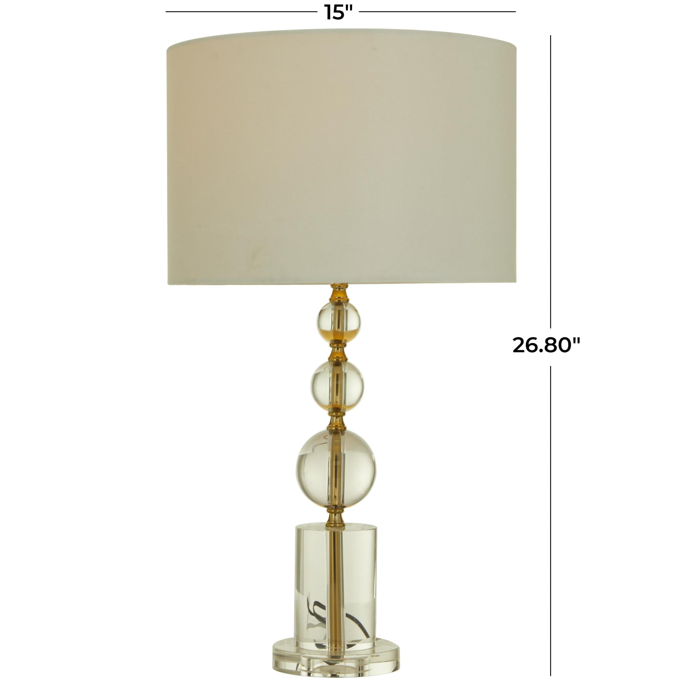 CosmoLiving by Cosmopolitan 27" Orbs Style Base Gold Table Lamp with Cream Velvet Shade