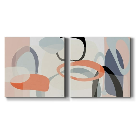 Floating on Silk I - Premium Gallery Wrapped Canvas - Ready to Hang Set of 2 - 10 x 10 Each