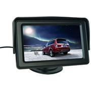 Buyee 4.3 Inch LCD TFT Monitor for Car Backup Camera VCR DVD with 2 Way Video Input, No Audio Input or Output for VCD