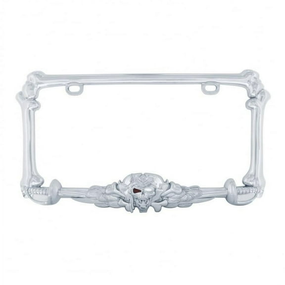 United Pacific Chrome Pirate License Plate Frame, Model 50030