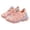 Pink, variant on Girls Light-Up Sneakers with Butterfly Print, Breathable Mesh Lace-Up Shoes, Cushioned Glowing Daddy Shoes for Kids