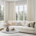 thumbnail image 3 of Topfinel Linen Curtains Soft Textured Semi Sheer Light Filtering Drapes Rod Pocket Back Tab Window Treatments for Living Room Bedroom, Oatmeal, 50x90 inch, 2 Panels, 3 of 8