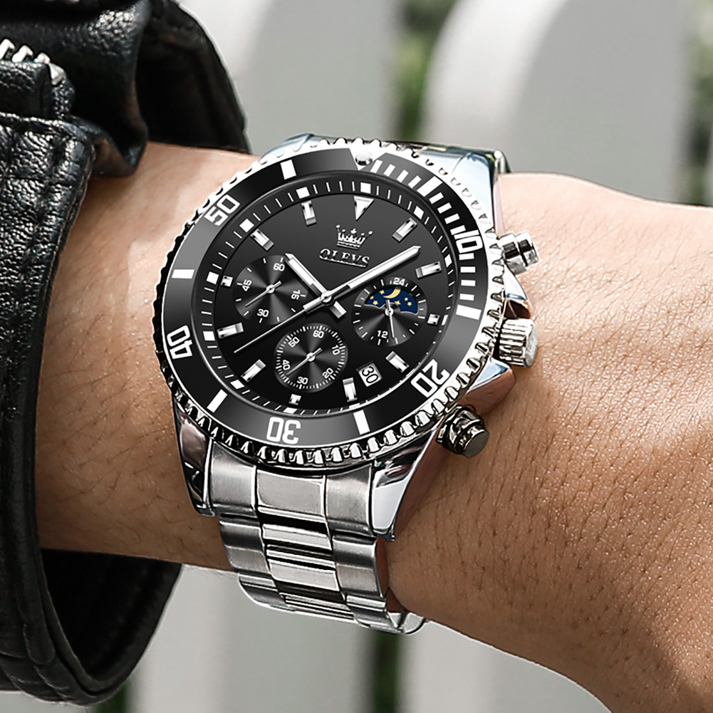 OLEVS Men's Chronograph Luxury Stainless Steel Watch photo 2