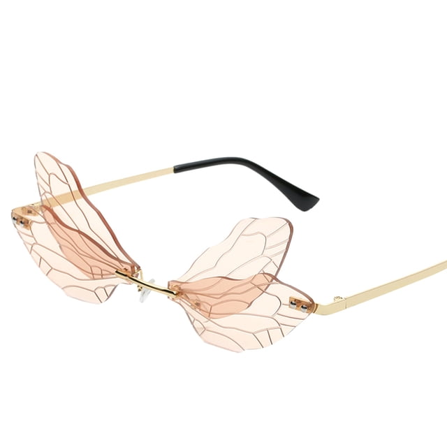 TIEVOSA 1PC Personalized Retro Steampunk Frameless Gradient Transparent Sunglasses