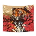 thumbnail image 1 of Tapiz de microtela Animal Tiger de fibra de 150 x 150 cm para habitación, 1 of 2