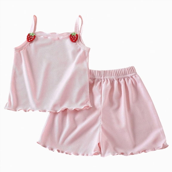 CAICJ98 Toddler Baby Summer Clothes Girl 3 6 12 18 Months 2T 3T 4T 5T Girls Outfits Cute Dinosaur Tank Tops Shorts Outfits Lightweight Elastic Cotton Short Sets (Pink,3-4 Years)
