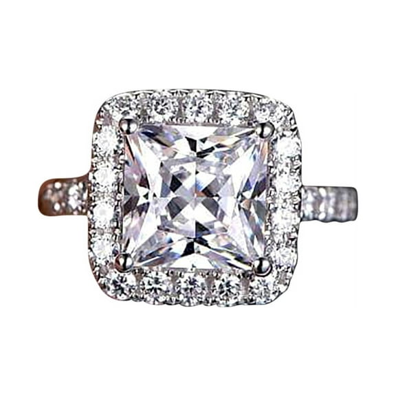 Art Deco 1.50 Carat Halo Moissanite & Moissanite Engagement Ring with 18k Gold Plating