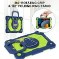 thumbnail image 5 of SaniMore Case foriPad 10.2 inch 9th/8th/7th Generation (2021/2020/2019), Shockproof Bumper Shoulder Strap 360° Rotating Handle Bracket + Pencil Holder Tri-layer Hybird Anti-drop Kids Shell, Navy+Green, 5 of 8