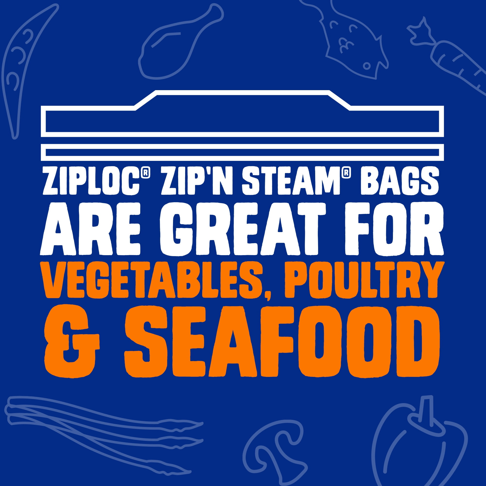 (12 pack) Ziploc® Zip'n Steam® Food Steamer Bags, 10 Count, Seal Top Closure