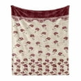 thumbnail image 1 of Floral Soft Flannel Fleece Throw Blanket, Romantic Roses and Ethnic Themed Vintage Floursih, Cozy Plush for Indoor and Outdoor Use, 70" x 90", Maroon Slate Brown, by Ambesonne, 1 of 6