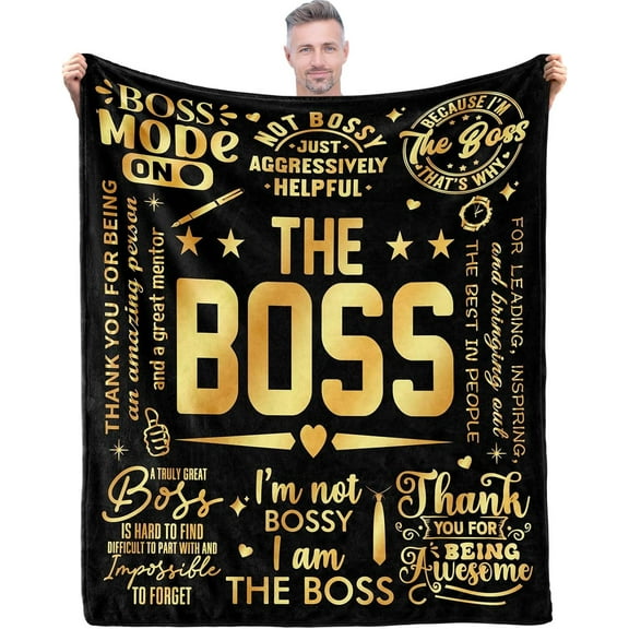 Bosses Day Gifts for Him Men, Boss Gifts for Men, Cool Boss Gifts for Men, Funny Boss Gifts, National Boss Day Gifts, Boss Appreciation Gifts, Christmas Birthday Gifts for Boss Blanket 50*60