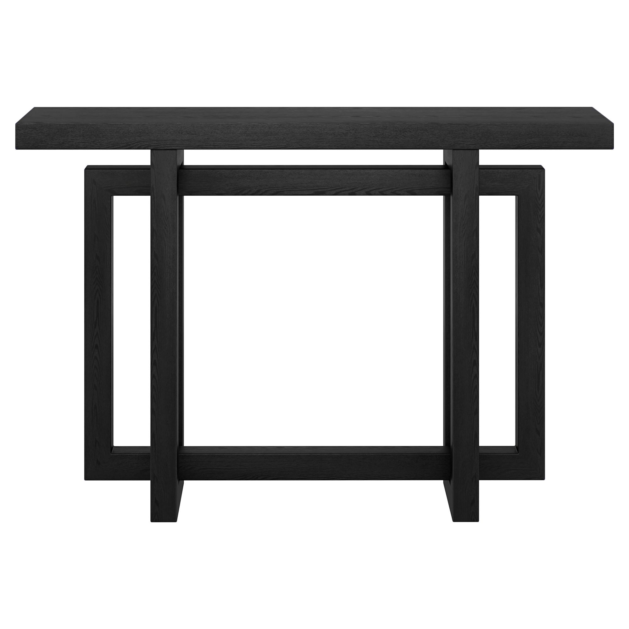Evelyn&Zoe Modern/Contemporary 44" Wide Black Grain Console Table