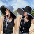 thumbnail image 4 of Zhengup Super Wide Brim Women Sun Hat Cotton Floppy Packable Reversible Wired Edge Hats UV Protection Summer Beach Travel Garden, 4 of 5